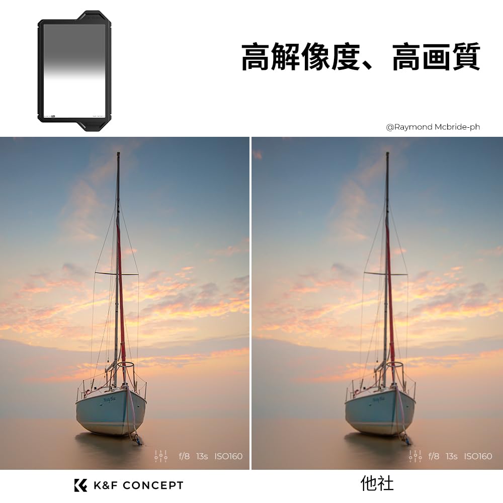 CONCEPT Half ND Square GND16 Soft Brightness Optical Nano Protective Case Drop Official K&F Filter, Type, Gradient, Adjustment, GND1.2 Glass, 36-Layer