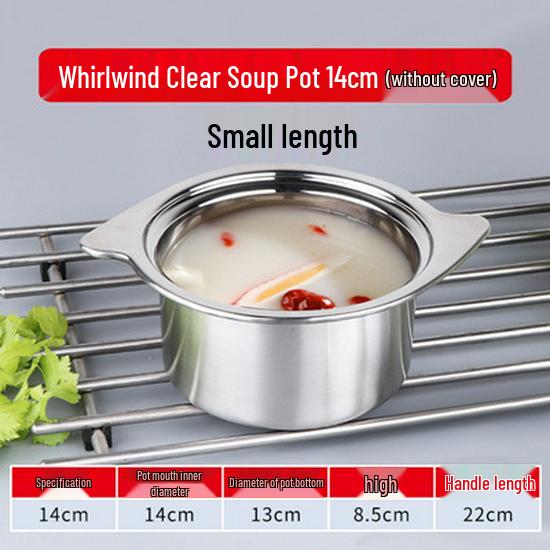 

Stainless Steel Single-Serve Mini Hot Pot with Induction Compatibility and Extra Thick Design for One Person