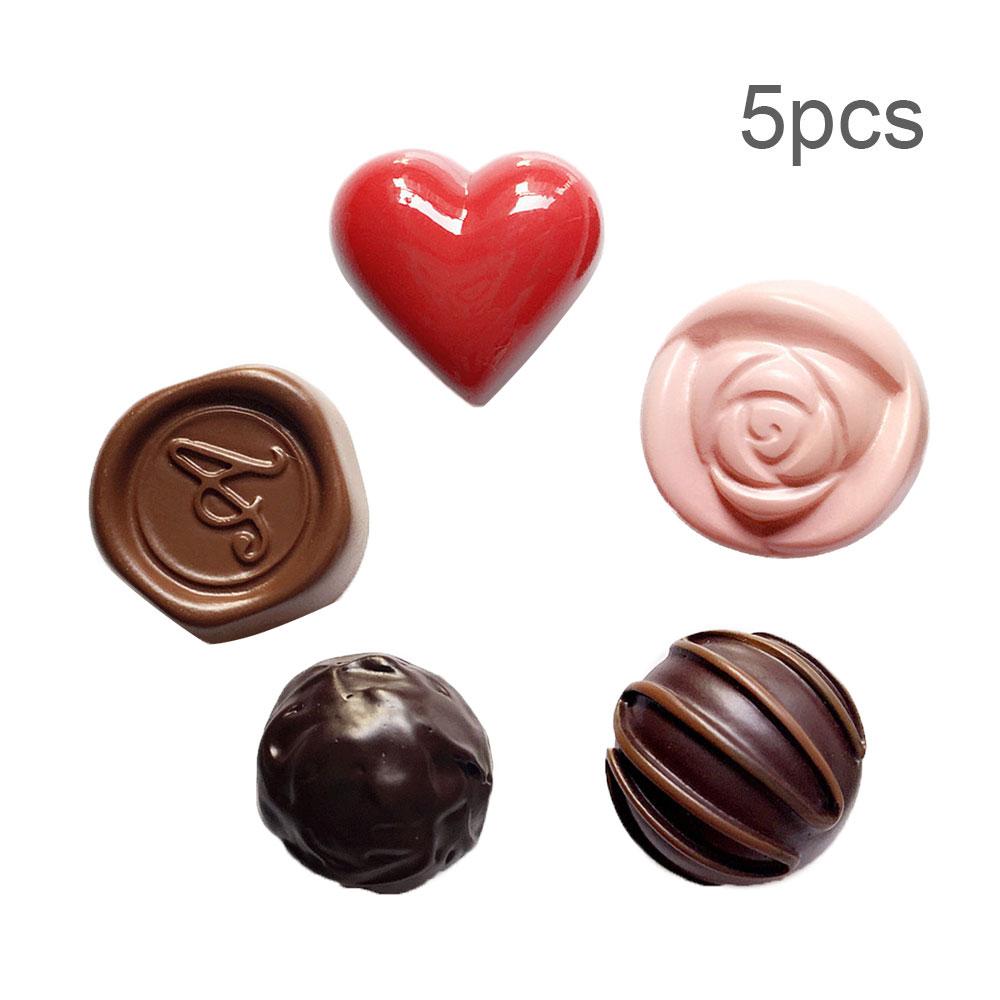 5 bucăți de simulare pentru jocuri cu mâncare, ciocolată, rășină, design artistic, tridimensional, drăguț, decor pentru casă, magnet pentru frigider, decorare pentru frigider