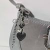 Glossy Leather Heart Keychain Faux Pearls Bowknot Braided Rope Car Keyring Bag Charm Gift Accessory for Women Girls