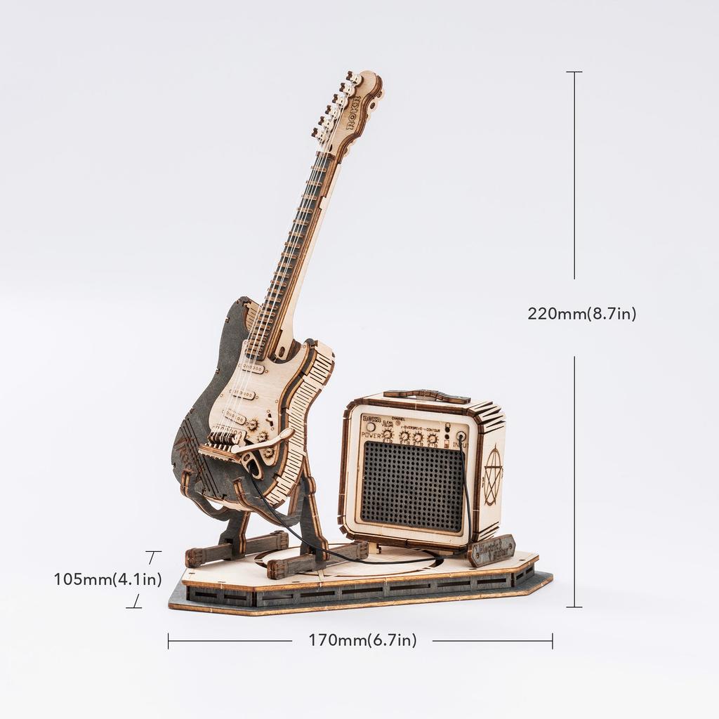 ROBOTIME ROKR Guitar Model 3D Wooden Puzzle TG605K