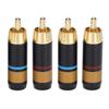 Preffair 4PCS RCA Lotus Plug Gold Plated Brass Wear Resistant RCA Plug with Carbon Fiber Shell R1759