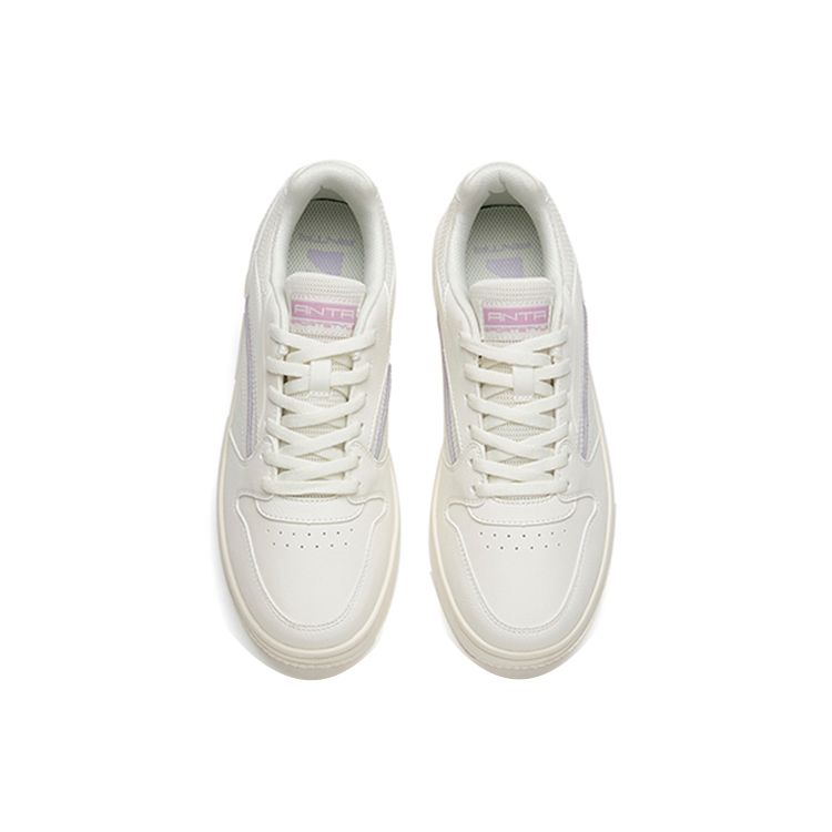 Anta Lightweight Durable Non-Slip Low-Top Casual Sneakers Women Sneakers White Gray Purple 922148066-2