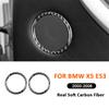 For BMW X5 E53 2000-2006 Carbon Fiber Car Accessories Door Radio Speaker Ring Frame Loudspeaker Trim Cover Decoration Sticker