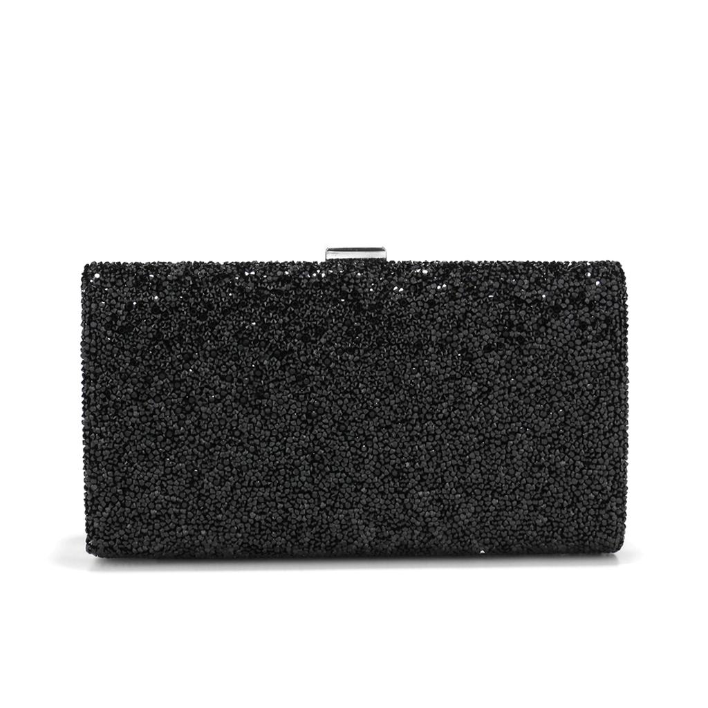 Rhinestones Fashion Evening Bags One Side Bling Silver Color Metal Chain Clutch Wedding Luxury Prom Dinner Handbags