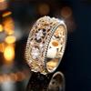 Charme Ring mit weißem Zirkonstein Goldfarben Eheringe Schmuck für Damen Party Geschenke