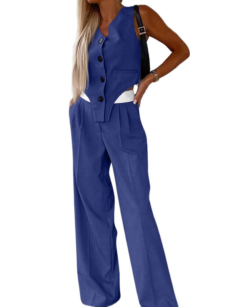 2024 Women's Cross-Border Casual Vest Fashion Set