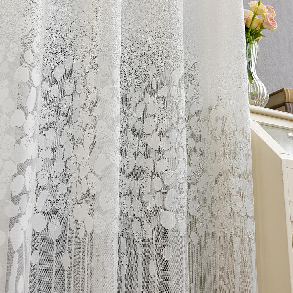 Hohler Jacquard Transparenter Vorhang Fensterscheibe Moderner Schlafzimmervorhang Wohnzimmer Erkerfenster