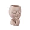 Face Planter Pots Head Planter Face Flower Pot Head Planter for Indoor Outdoor Plants with Drainage Hole Closed Eyes