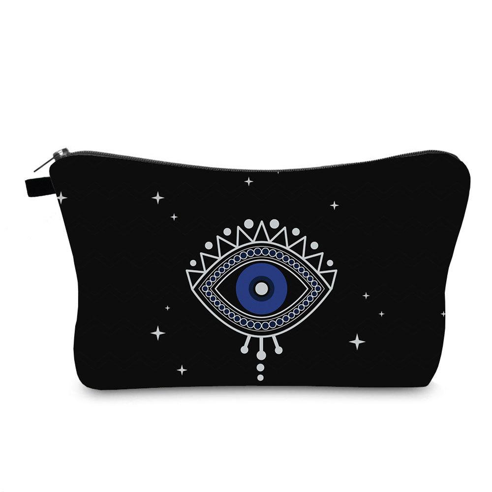 Women Evil eyes Print Cosmetic Bag Toiletries Organize Travel Storage Case 6864