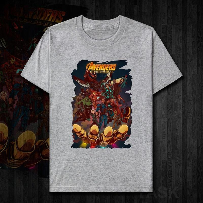 2026 Licencovaná trička Avengers Alliance Avengers Heroes s filmovým potiskem, pohodlná nadměrná velikost pro muže a ženy, krátký rukáv