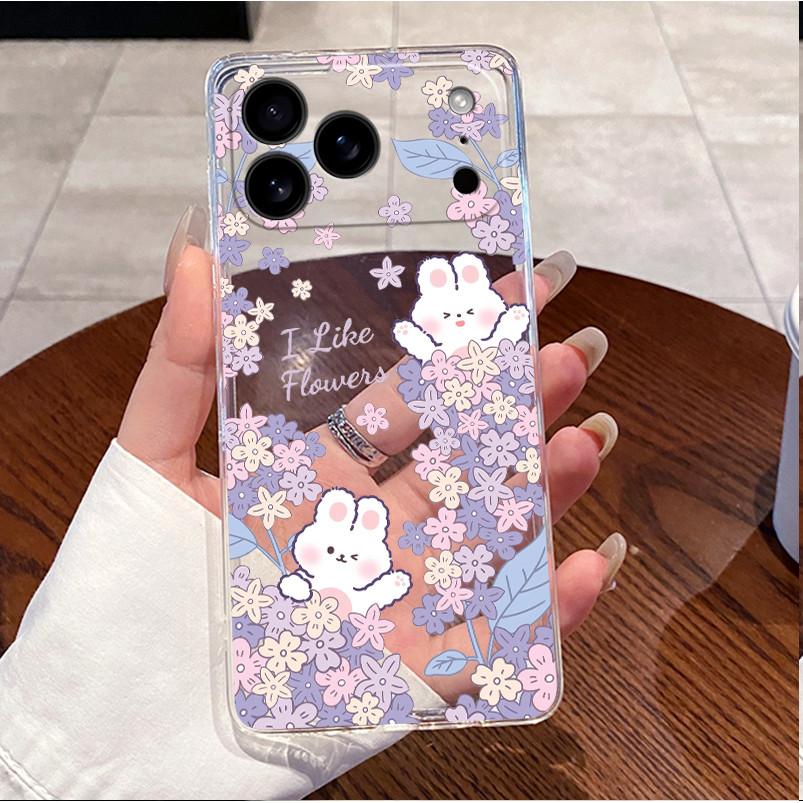 For iPhone 17 Pro Max Case iphone17 Clear Luxury Cute Love Rabbit Cover Soft Silicone Phone Case For iPhone 17Pro Max Air Fundas