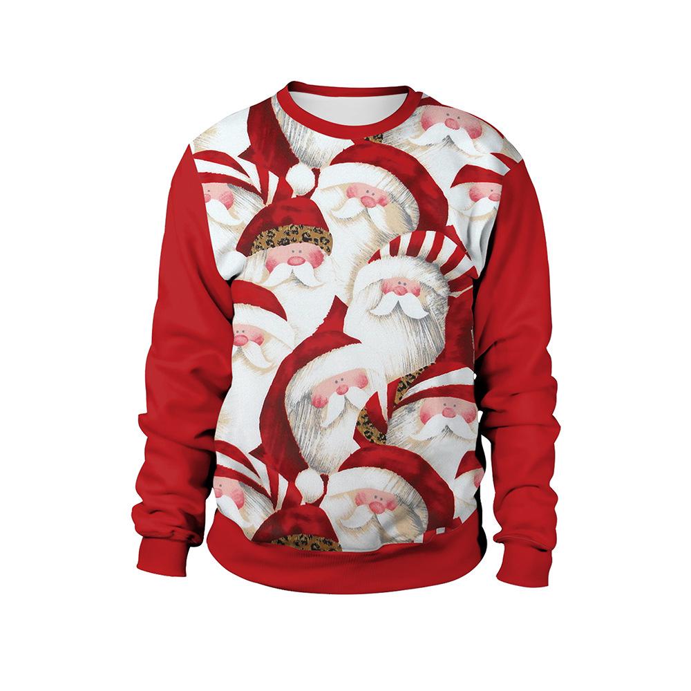 2024 Spring Animal Print Christmas Couple Hoodie - New Arrival, Round Neck Pullover
