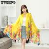Women Floral Chiffon Shawl Light Thin Sheer Long Beach Wrap Multifunctional Neck Scarf Hair Band Bag Decor Fashion Holiday Sun Protection Accessory