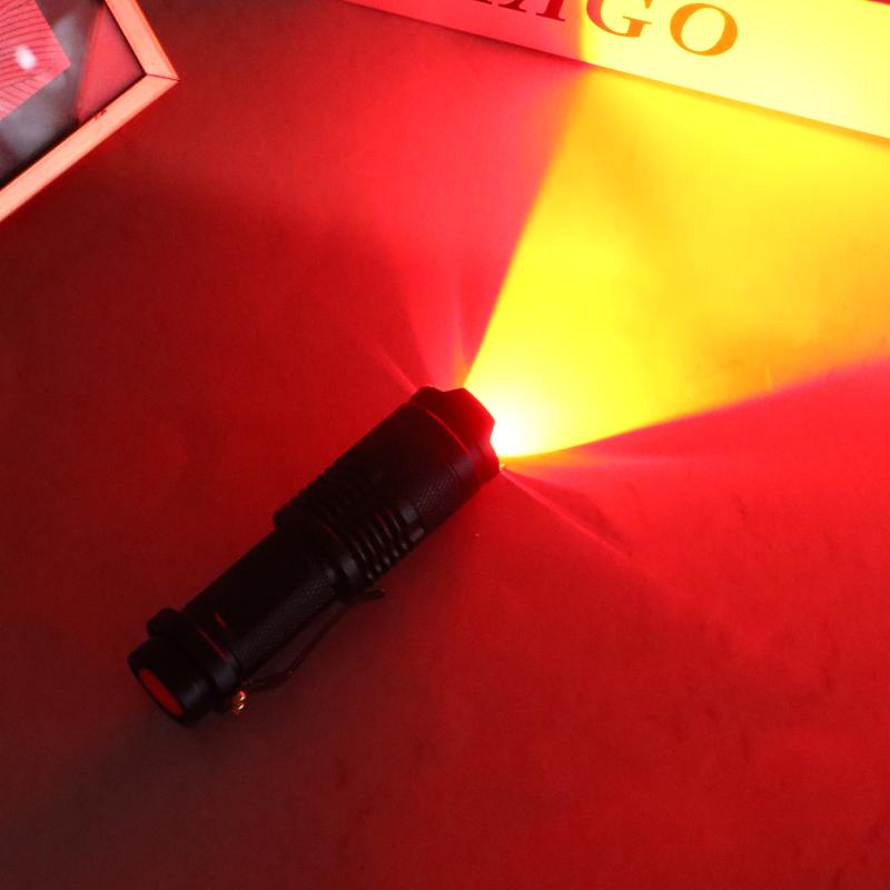 1 Piece Edc Torch Lamp Lantern Led Red Beam Light Flashlight Against Deteriorating Eyesight Powerful Tactical Hunting Flashlight