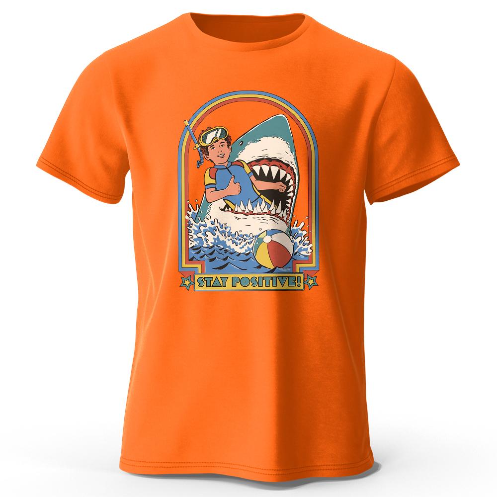 

Мужская футболка Stay Positive Printed 100% Cotton Classic Vintage Funny для мужчин и женщин, спортивная одежда, топы, футболки 4XL