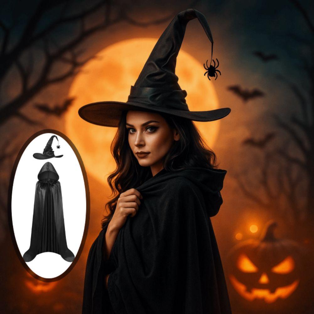 Bat Hat Grim Reaper Cloak Party Props Witch's Cloak Halloween Cosplay Hooded Cape  Halloween Party