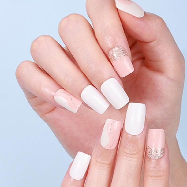 Wearable Gels Nails Stickers French Styles Nails Art Stickers Nails Polish Wraps Cured Gels Nails Strips