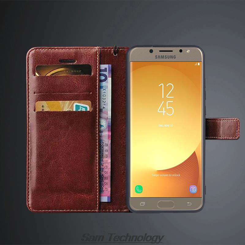 Kartenhalter-Abdeckung für Samsung Galaxy J5 2017 J530F Pu-Leder-Flip-Cover Retro-Geldbörsen-Telefonkasten Business Fundas Coque