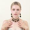 European Bohemian Necklace & Earrings Set: Retro, Ethnic Style Chain with Exaggerated Personality.