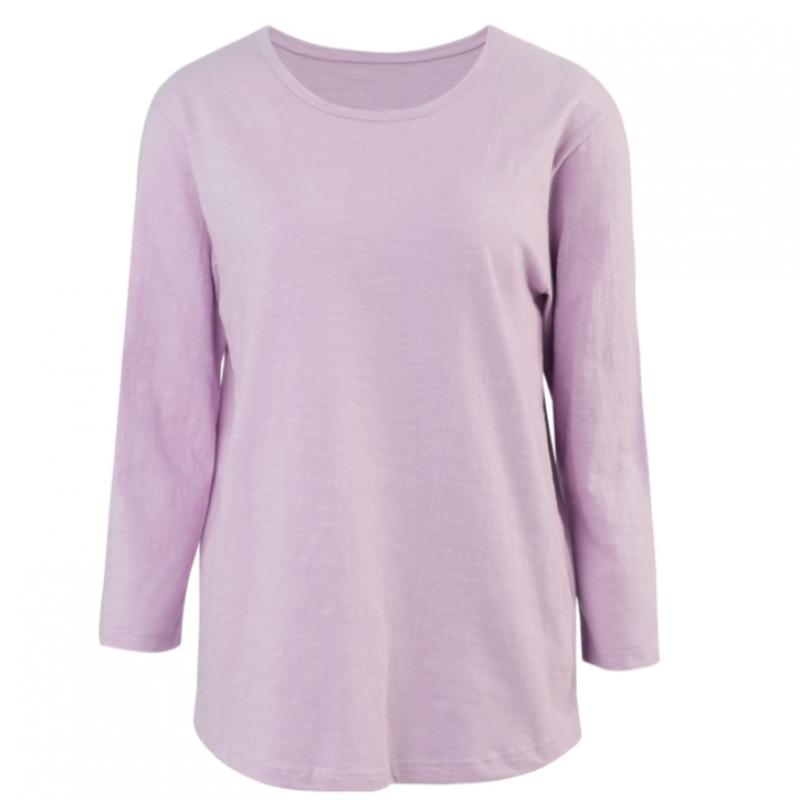 Shop   Women S Round Slub CoTTon 3 4 Sleeve T ShirT Ivory Dai wSh 1003