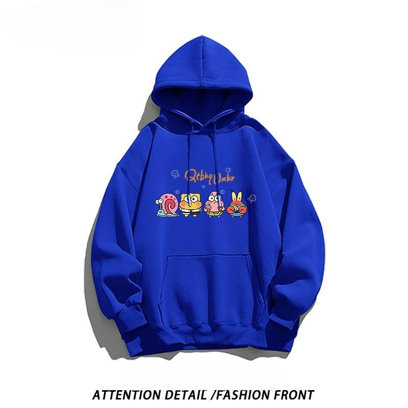 2025 Cartoon SpongeBob SquarePants Printed Men's and Women's Same Style Autumn/Winter Student High Quality Coat Top