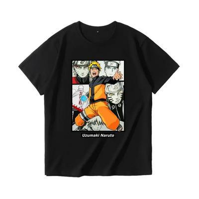 Naruto Shippuden Joint T-shirt Naruto Sasuke Kakashi Uchiba Family Printed Pure Cotton Loose Japanese Short Sleeves Tee