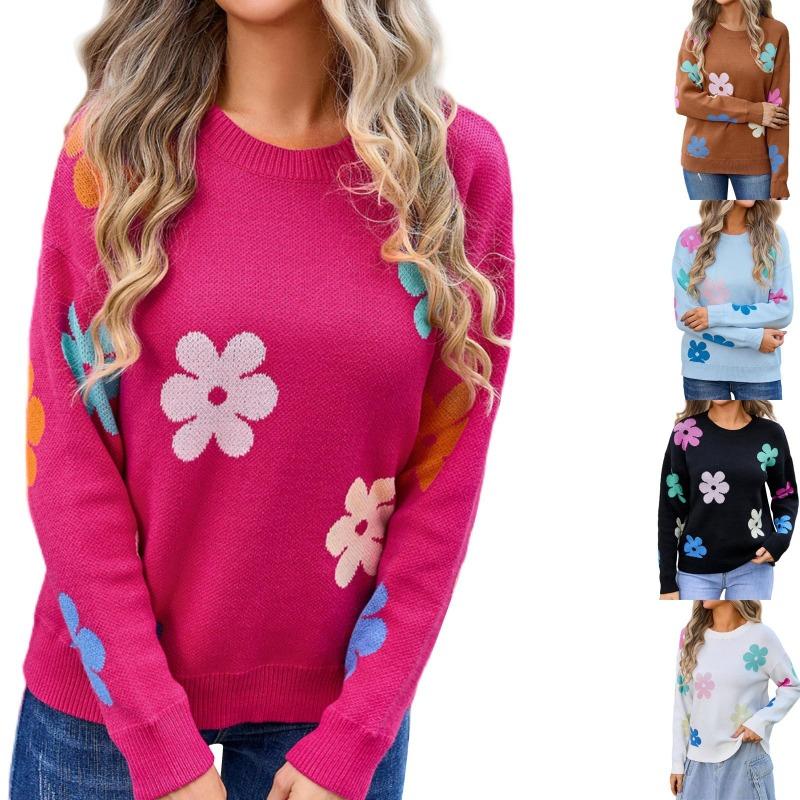 

Женский вязаный свитер с длинным рукавом S чёрный