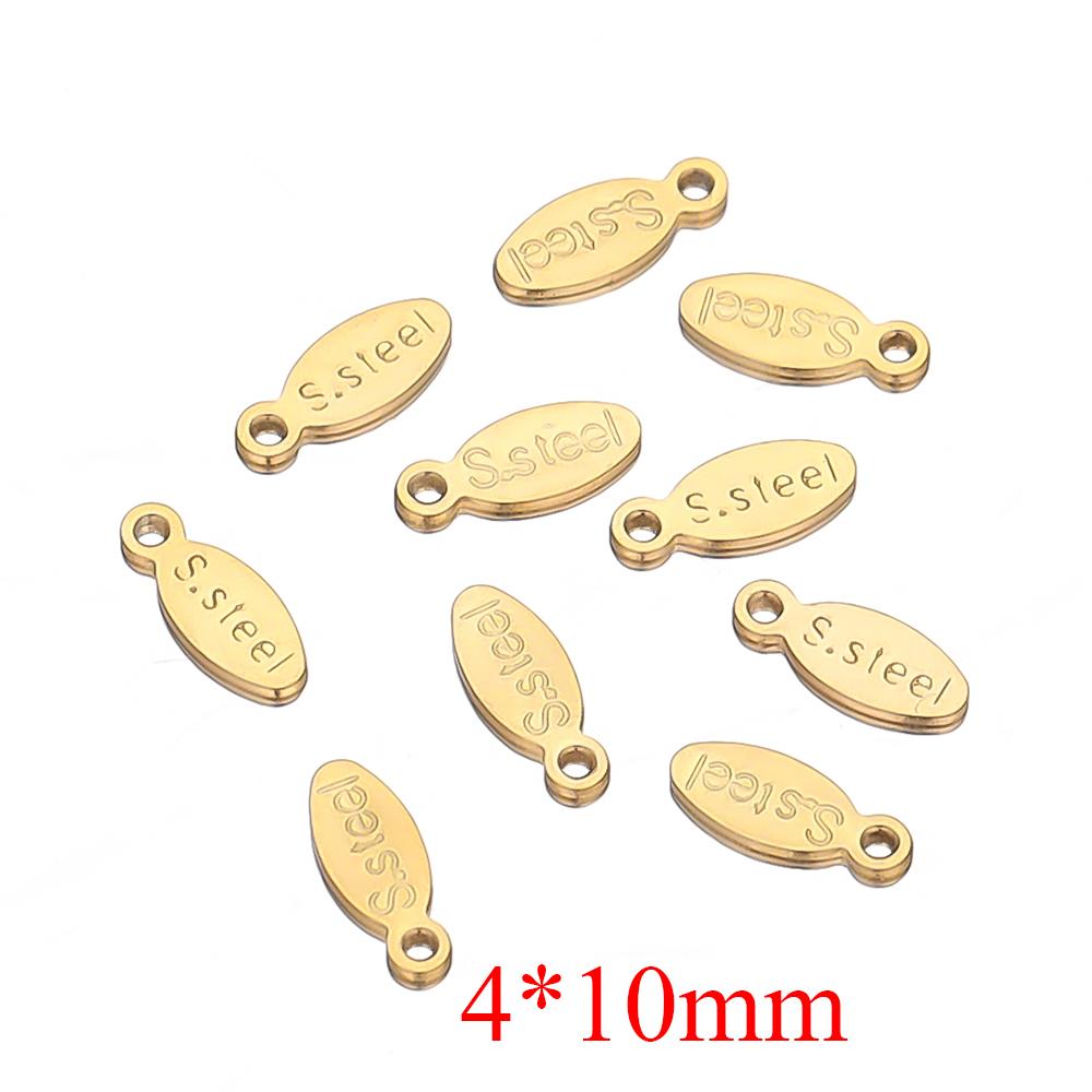 50pcs Stainless Steel Small End Tail Charm Pendant Necklace Extender Chain Charms for DIY Jewelry Making Crafts Accessories