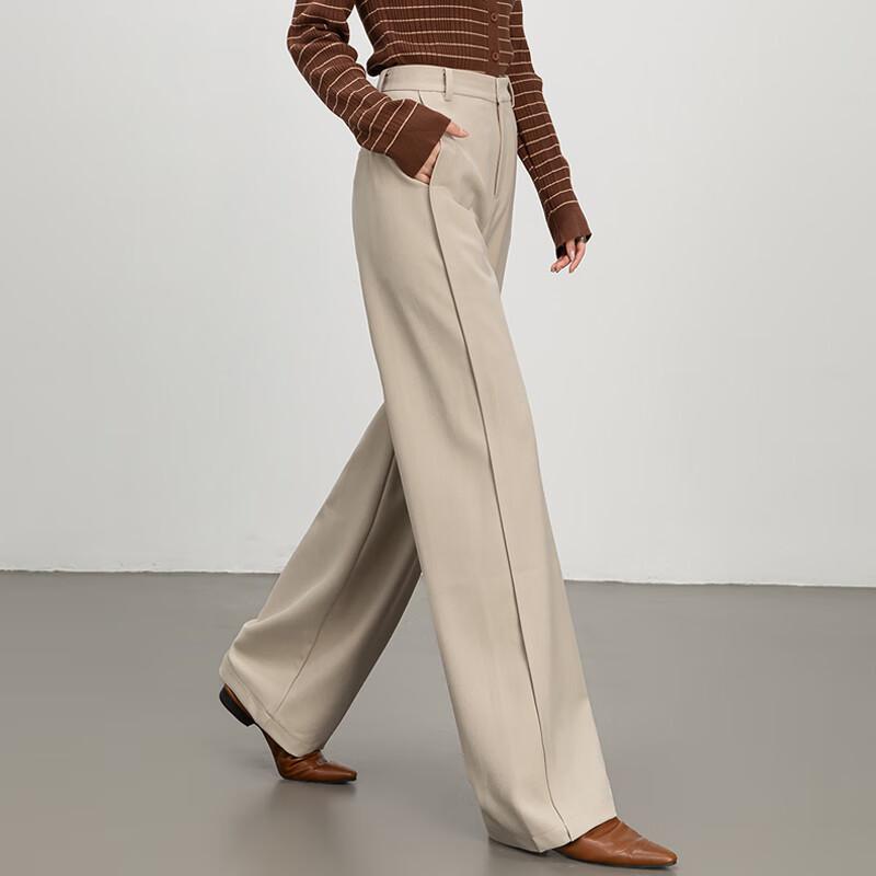Van Zhen Women's Loose Wide-Leg Tencel Wool Suit Pants