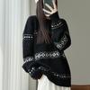 Knitted Women Sweater O-neck Long Sleeve Warm Loose Oversize Sweaters Female Winter Casual Elegant Lady Clothes