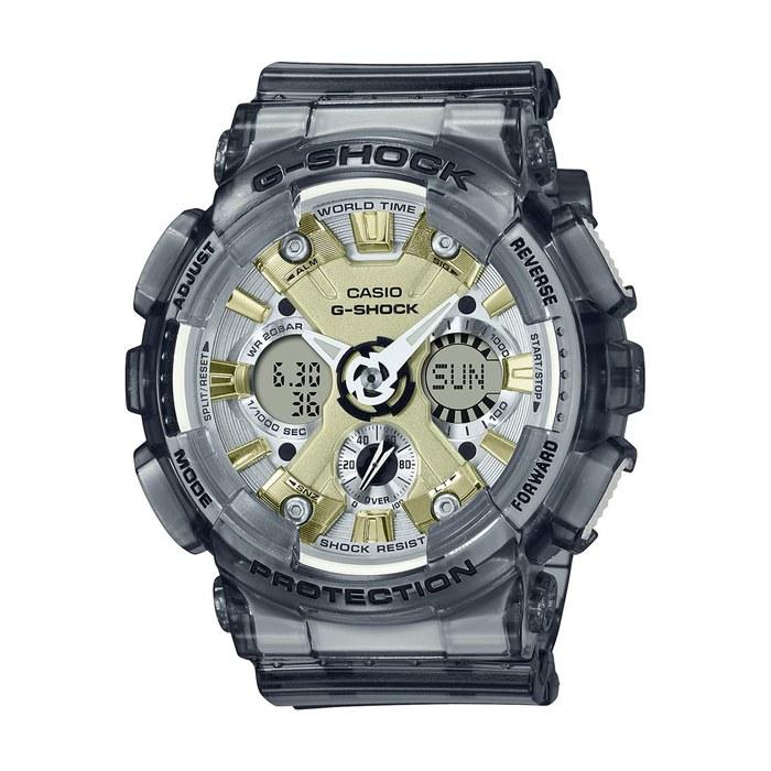 Casio G-Shock Analog Digital World Time Watch, Gray/Gold.