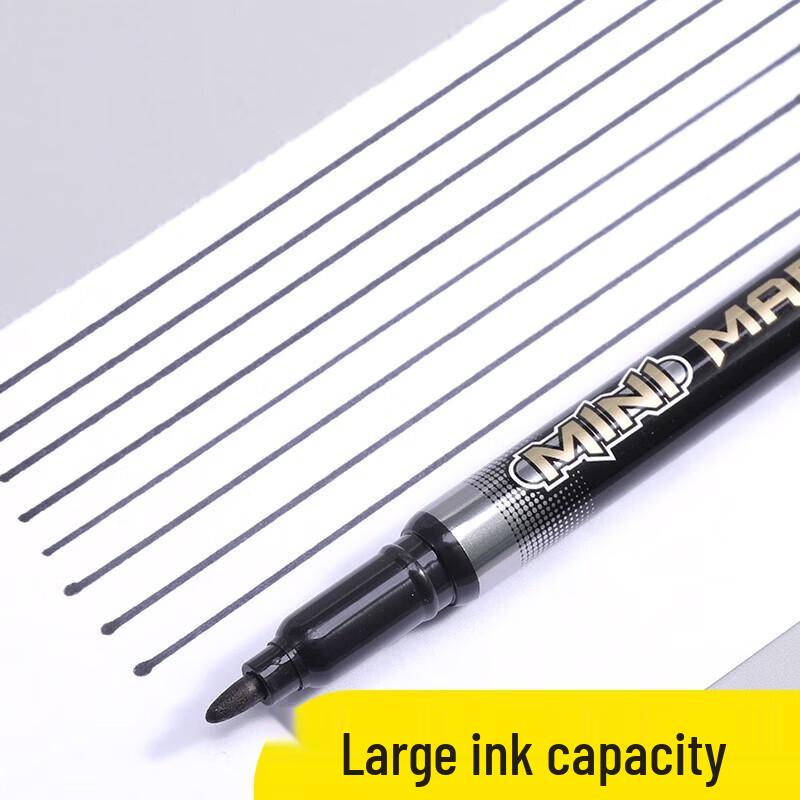 M&G Black Fine Tip Permanent Marker Pen (12 Pcs)