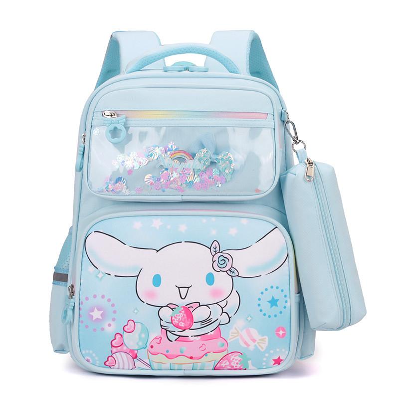 Cute Cartoon School Backpack For Kids With Adorable Kuromi Melody And Cinnamoroll Designs
