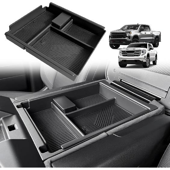 Muslogy Center Console Organizer Compatible With -2025 Chevy Silverado/GMC Sierra 1500 2500HD 3500HD Accessories Storage Ert Box Console Armrest