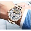 BOYZHE Luxus Automatik Herrenuhr Herrenuhr Lederuhr Armbanduhr Luxusuhr BOYZHE 055M,Koreanische beliebte Uhren