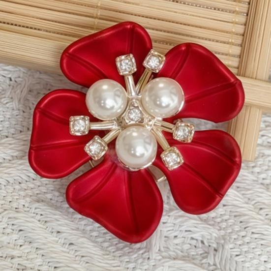 Spinki do mankietów Kamienie stras Imitacja pereł Kształt kwiatka z pręcikami Pokrowce na guziki Montaż na klips Błyszczące ozdobne klipsy do guzików DIY Ubrania