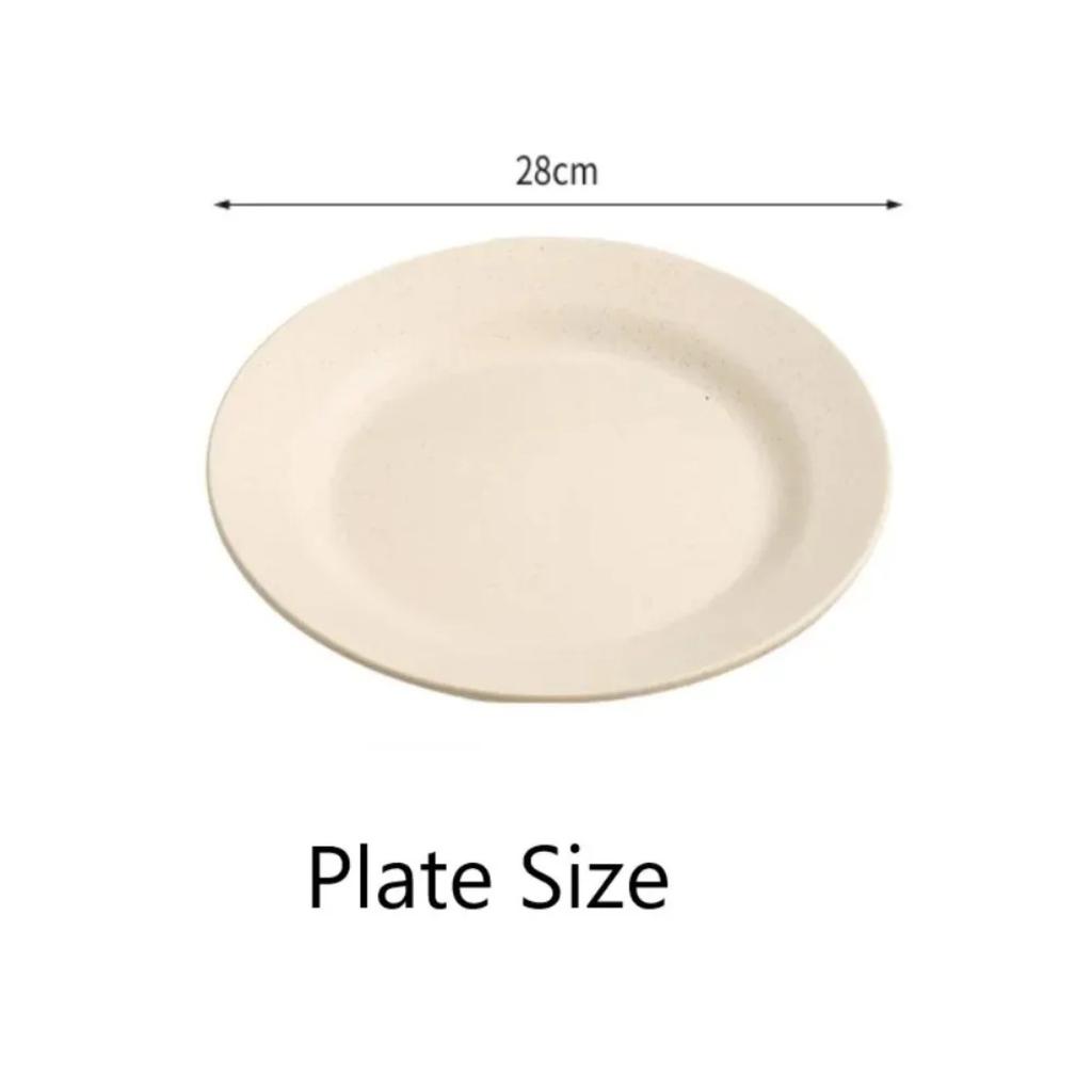 Assiettes Rondes Légères pour Dîner Réutilisables Incassables Assiettes à Steak Pizza Fruits Micro-ondes Lave-vaisselle Sûr pour Fête à la Maison Pique-nique