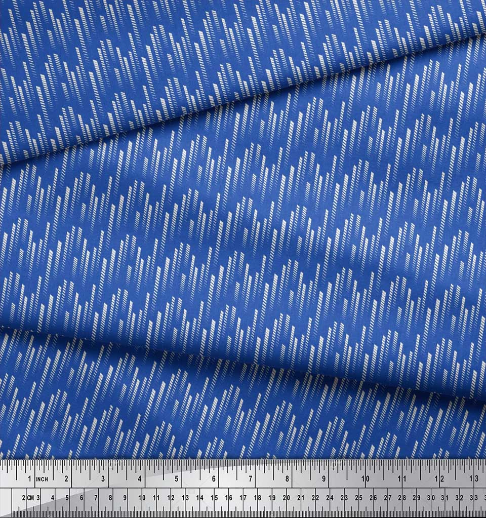 Soimoi Japan Crepe Satin Fabric Diagonal Line Small Print Fabric by Metre 42 Inch
