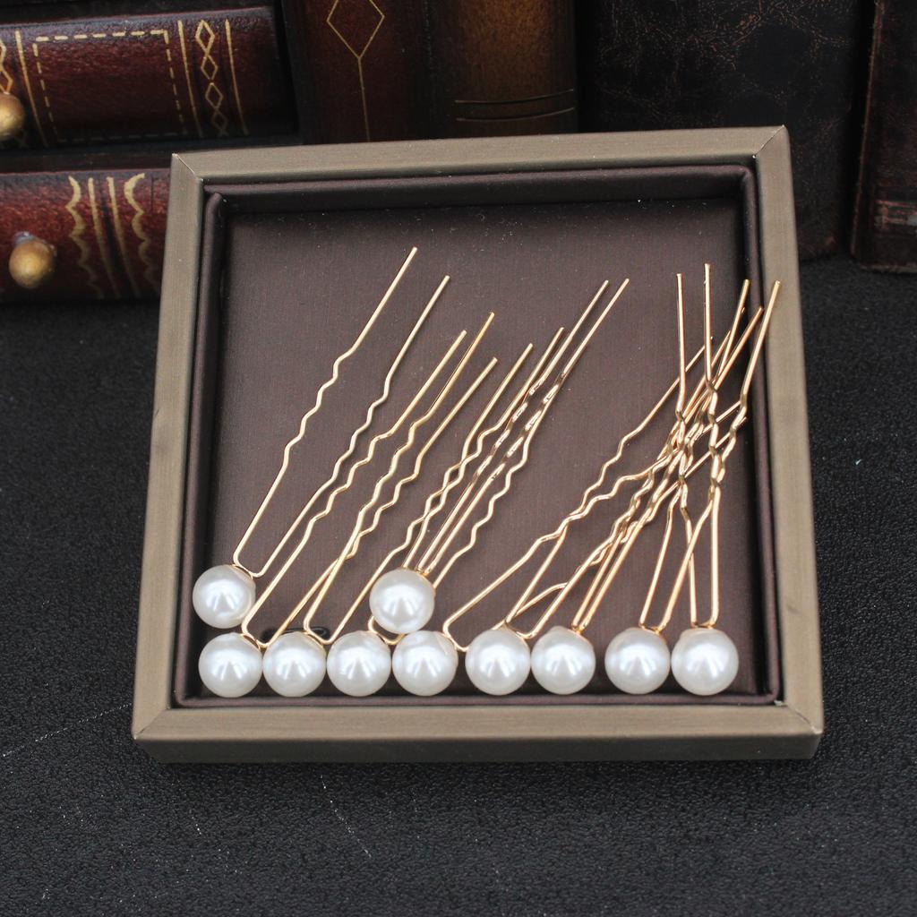 Women U Shape Hair Clips Bobby Pins for Women Girls Brides Hairstyling Tools Accessories Crystal Pearl Hairpins Metal Barrettes