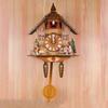 Forest Tower Wood Pendulum Vintage Clocks Vintage 3D Chiming Clock Wood Wall Clock  Home