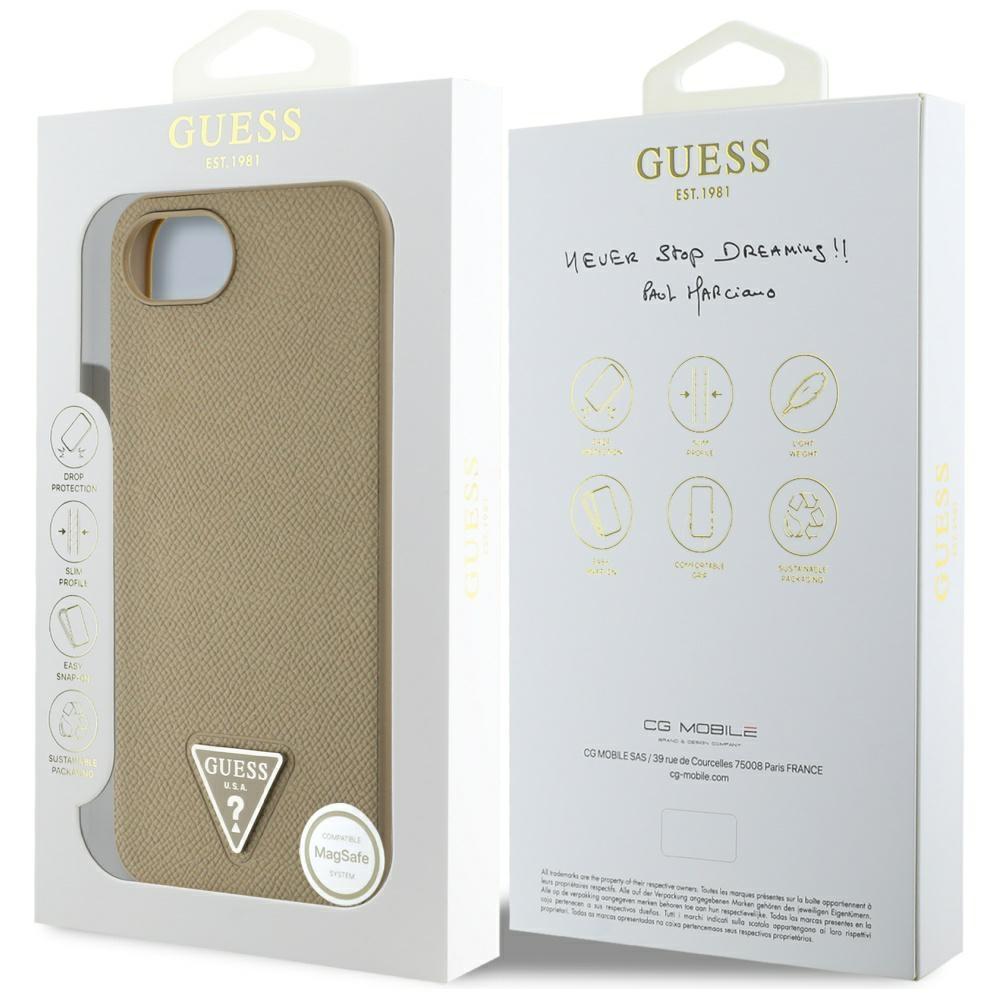 Etui do iPhone 16e Guess MagSafe Brązowe