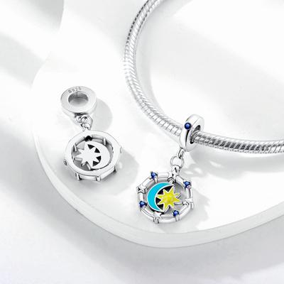 Charm Bead Charms Copper Mysterious Luminous Star Shape Moon Pendants Compatible With Charm Bead Charms Plata Authentic Bracelets Bead Charms Women Je
