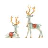 2 Pieces Decorative Deer Figurines Reindeer Statues Elk Resin Statues for Party Anniversaries Birthday Holiday Housewarming