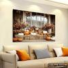 Rustic Fall Pumpkin Tapestry Farmhouse Porch Scene Wall Hanging for Party & Photography