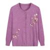 Embroidered Cardigans for the Elderly Middle-aged and Elderly Women's Knitted Sweaters Spring and Autumn Sweaters