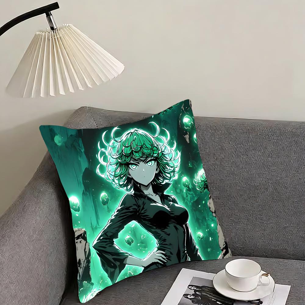 OOne PunchH Man TatsumakiI Cushion Cover Pillowcase Ultra Soft Skin Friendly Fabric Cloud Like Comfort Concealed Zipper