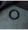 Blue Tiger Eye Bead Bracelet | Unisex Hawk's Eye Stone | Round Beaded Bracelet | Single Circle Style