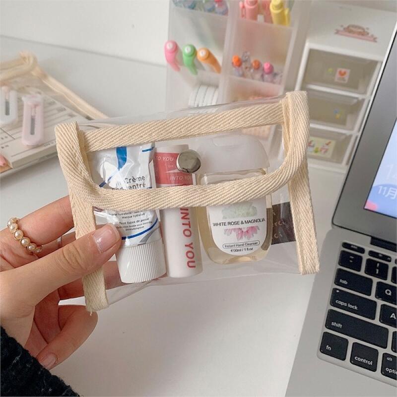 

Transparent Snap-on Pencil Case Portable Cosmetic Travel Pouch small