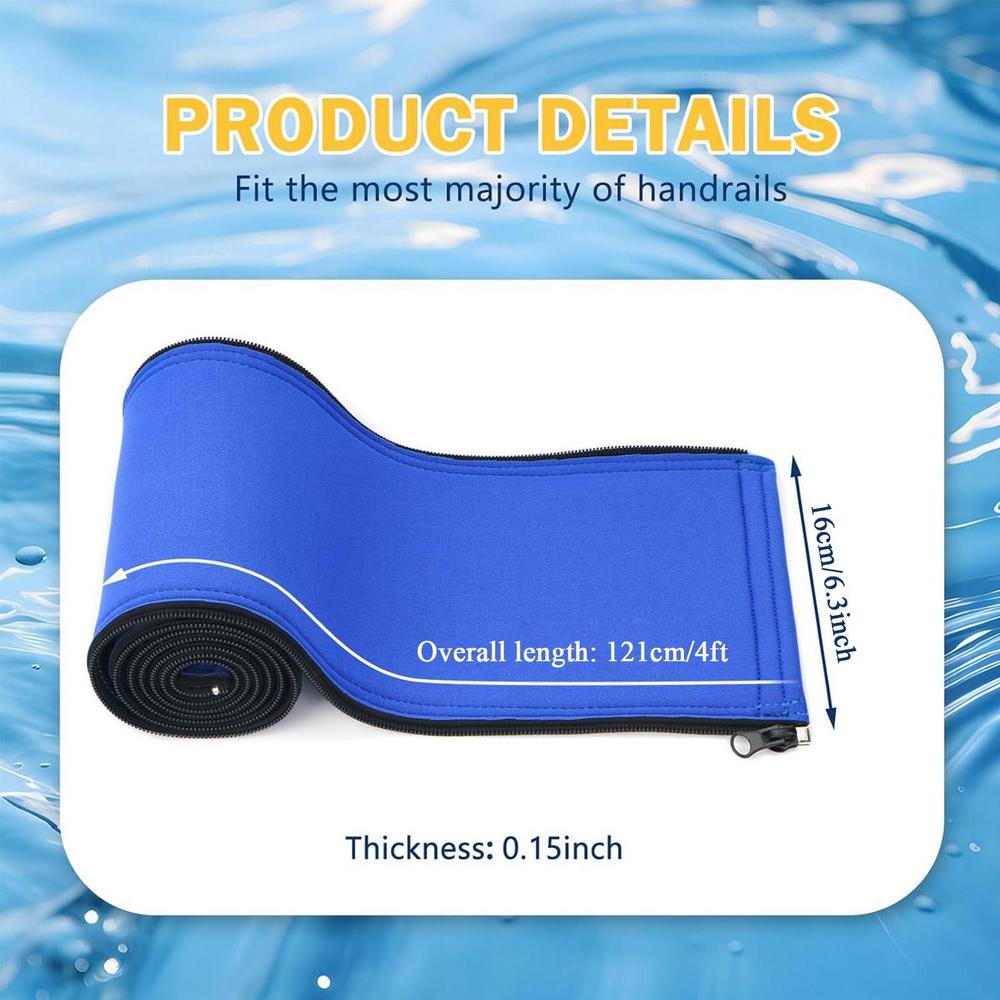 

Pool Railing Covers 4 Feet Zippered Anti-Slip Cover Pool Handrail Accessories For Patio Apartment Bathroom Bathtub Stair Steps